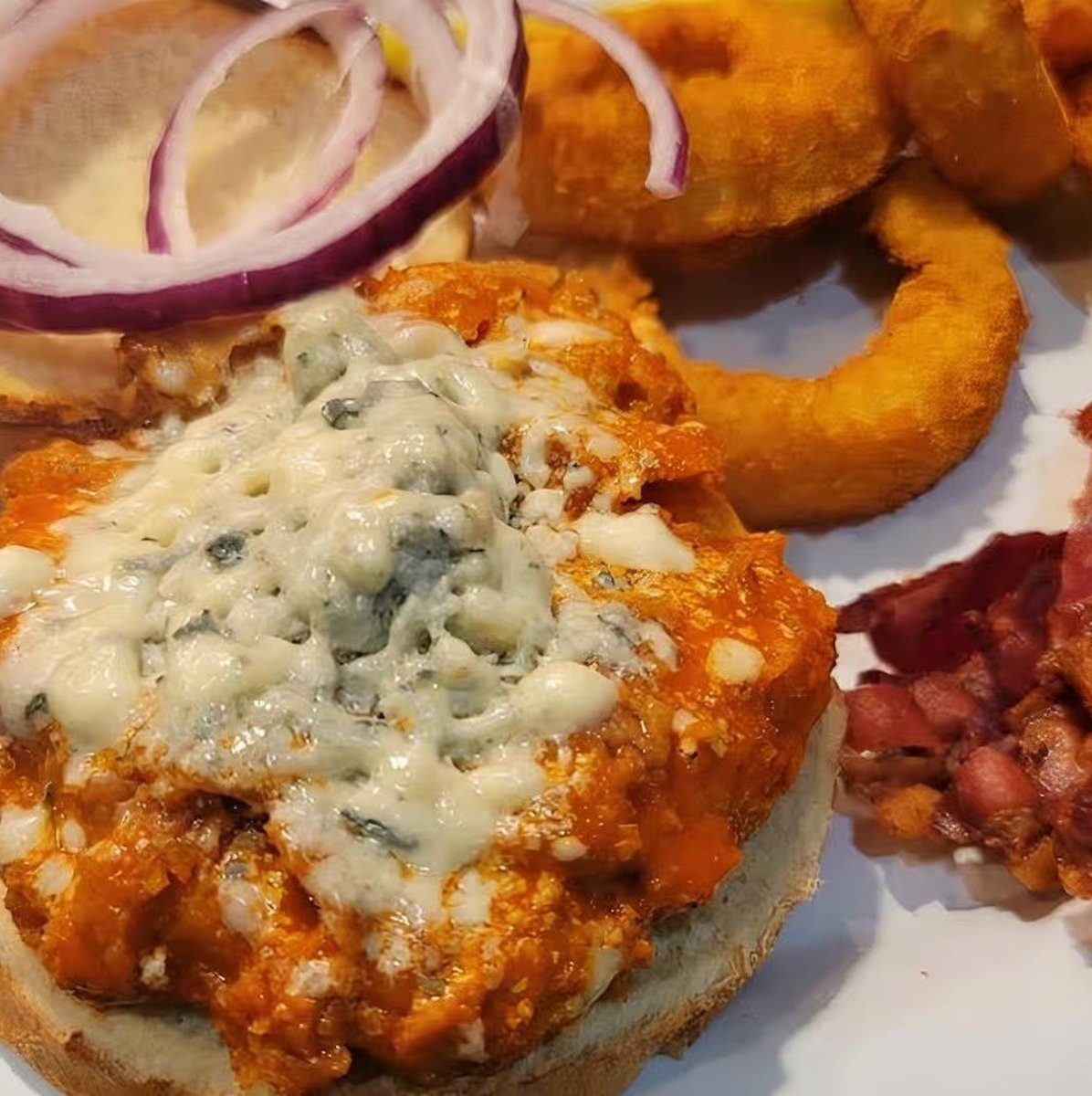 Fried Buffalo Blue Sandwich.