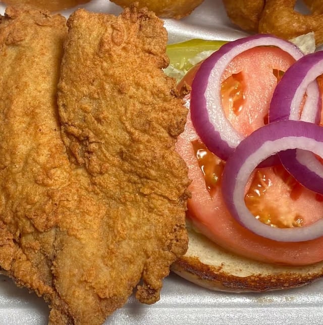 Fish Po Boy Sandwich.